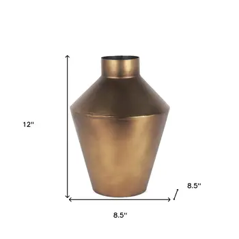 12" Gold Trumpet Metal Table Vase