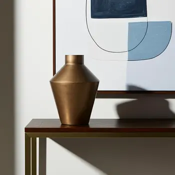 12" Gold Trumpet Metal Table Vase