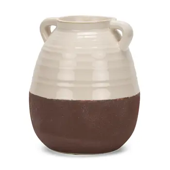 14" Brown Amphora Ceramic Table Vase