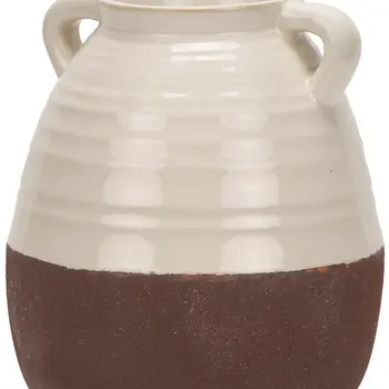 14" Brown Amphora Ceramic Table Vase