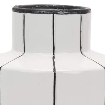 16" Black Cylinder Ceramic Table Vase