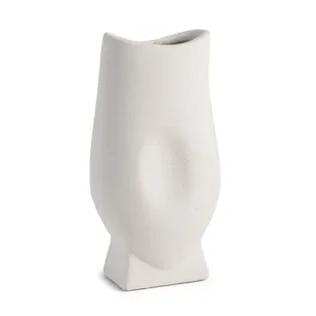 11" White Ceramic Table Vase