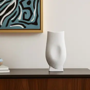 11" White Ceramic Table Vase