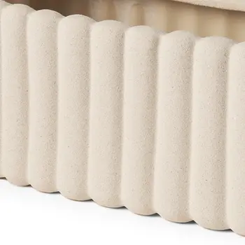 6" Beige Oval Ceramic Table Vase