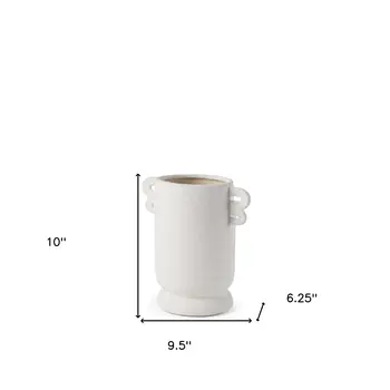 10" White Cylinder Ceramic Table Vase