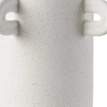 16" White Cylinder Ceramic Table Vase