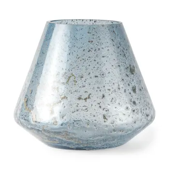 7" Blue Round Glass Table Vase
