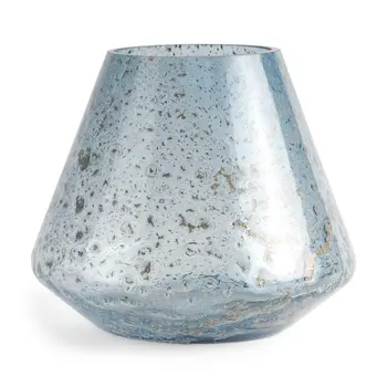 7" Blue Round Glass Table Vase