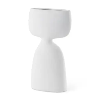 12" White Ceramic Table Vase