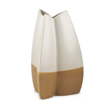 16" Cream Ceramic Table Vase