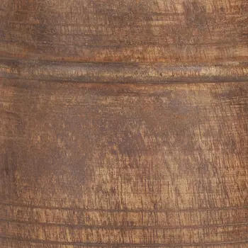 11" Brown Cylinder Solid Wood Table Vase