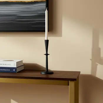 11" Black Metal Tabletop Taper Candlestick