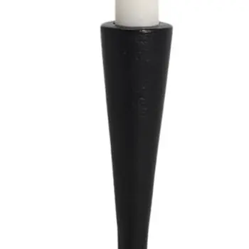 13" Black Metal Abstract Tabletop Candle Holder