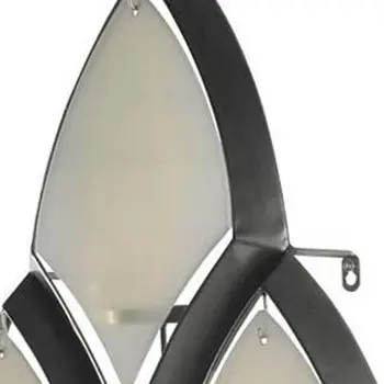 36" Silver And Gray Geometric Glass And Metal Wall Sconce Candle Holder