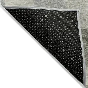 9' X 12' Taupe Geometric Washable Indoor Outdoor Area Rug