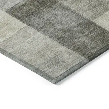 10' X 14' Taupe Geometric Washable Indoor Outdoor Area Rug