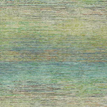 5' X 8' Artichoke Green Striped Washable Indoor Outdoor Area Rug