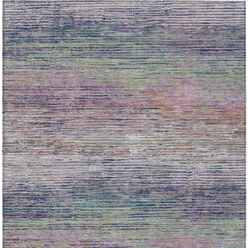 3' X 5' Blush Striped Washable Indoor Outdoor Area Rug