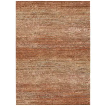 10' X 14' Copper Striped Washable Indoor Outdoor Area Rug