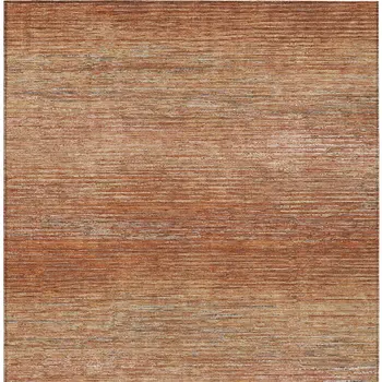 10' X 14' Copper Striped Washable Indoor Outdoor Area Rug