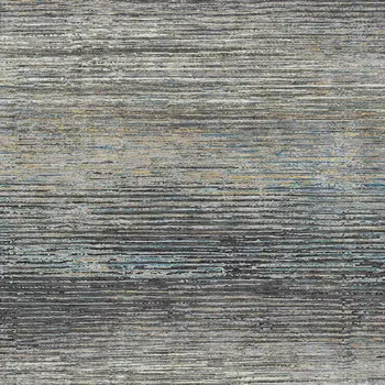 3' X 5' Granite Gray Striped Washable Indoor Outdoor Area Rug