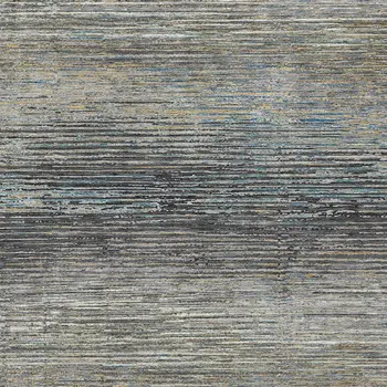 5' X 8' Granite Gray Striped Washable Indoor Outdoor Area Rug