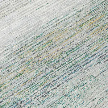 8' Linen Round Striped Washable Indoor Outdoor Area Rug