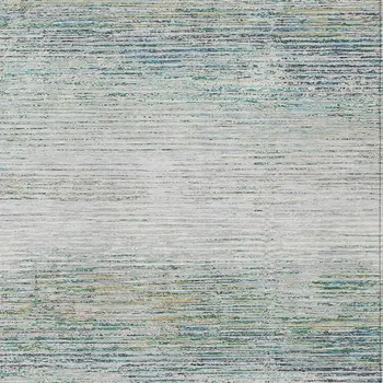 9' X 12' Linen Striped Washable Indoor Outdoor Area Rug