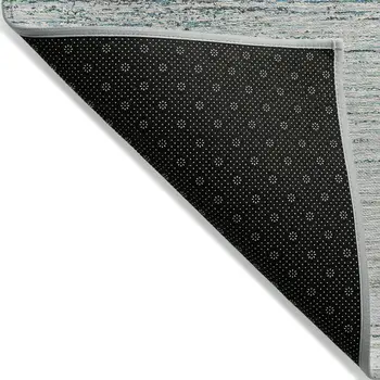 10' X 14' Linen Striped Washable Indoor Outdoor Area Rug