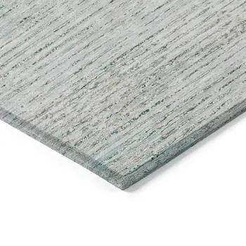 10' X 14' Linen Striped Washable Indoor Outdoor Area Rug
