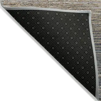 3' X 5' Pewter Striped Washable Indoor Outdoor Area Rug