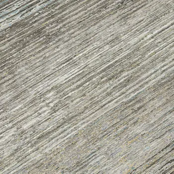 8' Taupe Round Striped Washable Indoor Outdoor Area Rug