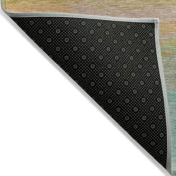 5' X 8' Lavender Striped Washable Indoor Outdoor Area Rug