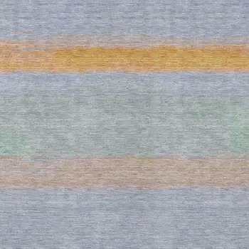 10' X 14' Lavender Striped Washable Indoor Outdoor Area Rug