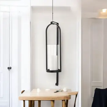 24" Black Metal Abstract Wall Sconce Candle Holder