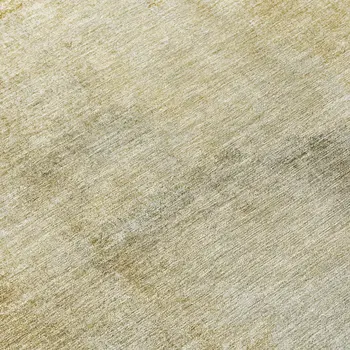 8' Wheat Round Striped Washable Indoor Outdoor Area Rug