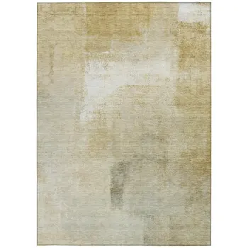 8' X 10' Wheat Striped Washable Indoor Outdoor Area Rug