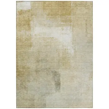 8' X 10' Wheat Striped Washable Indoor Outdoor Area Rug