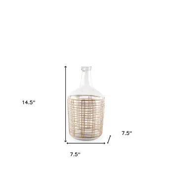 15" Clear Round Glass Floor Vase