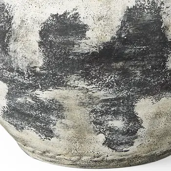 15" Black And White Ombre Amphora Ceramic Floor Vase