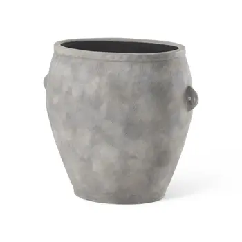 24" Gray Amphora Ceramic Floor Vase