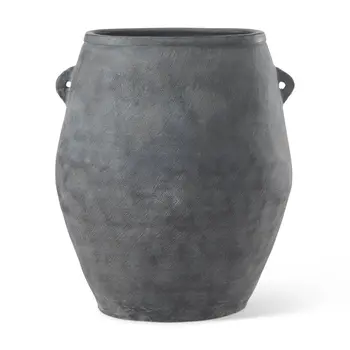 32" Gray Amphora Ceramic Floor Vase