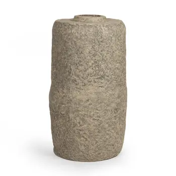 33" Gray Cylinder Ceramic Floor Vase
