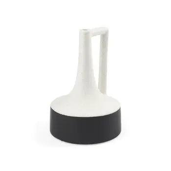 10" Black And White Ombre Ceramic Jug Vase