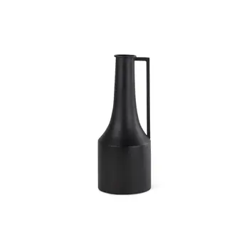 14" Black Metal Jug Vase