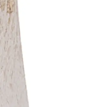 10" Beige Cylinder Solid Wood Jug Vase