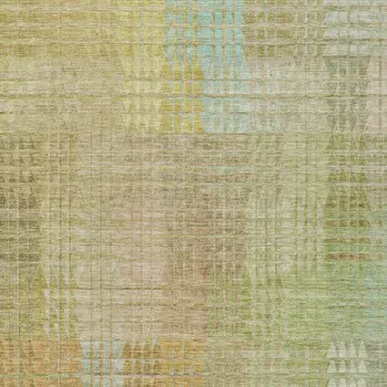 9' X 12' Beige Geometric Washable Indoor Outdoor Area Rug
