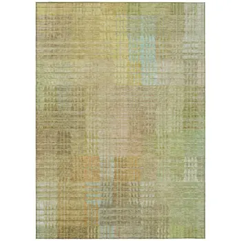 10' X 14' Beige Geometric Washable Indoor Outdoor Area Rug