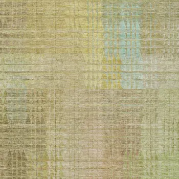 10' X 14' Beige Geometric Washable Indoor Outdoor Area Rug