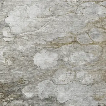 5' X 8' Taupe Abstract Washable Indoor Outdoor Area Rug